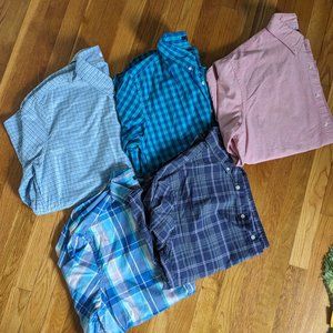 Bundle of 5 causal button down shirts (J. Crew, LL Bean, Lands End) - Large